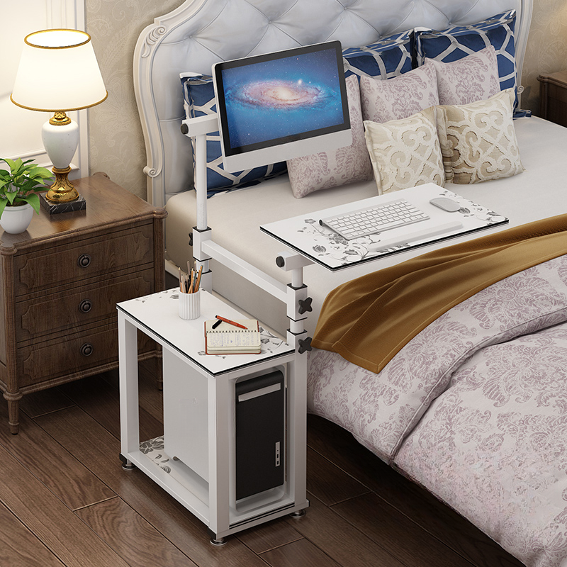 WS-66 Mobile Standing Computer Workstation with Adjustable Monitor & Keyboard Tray