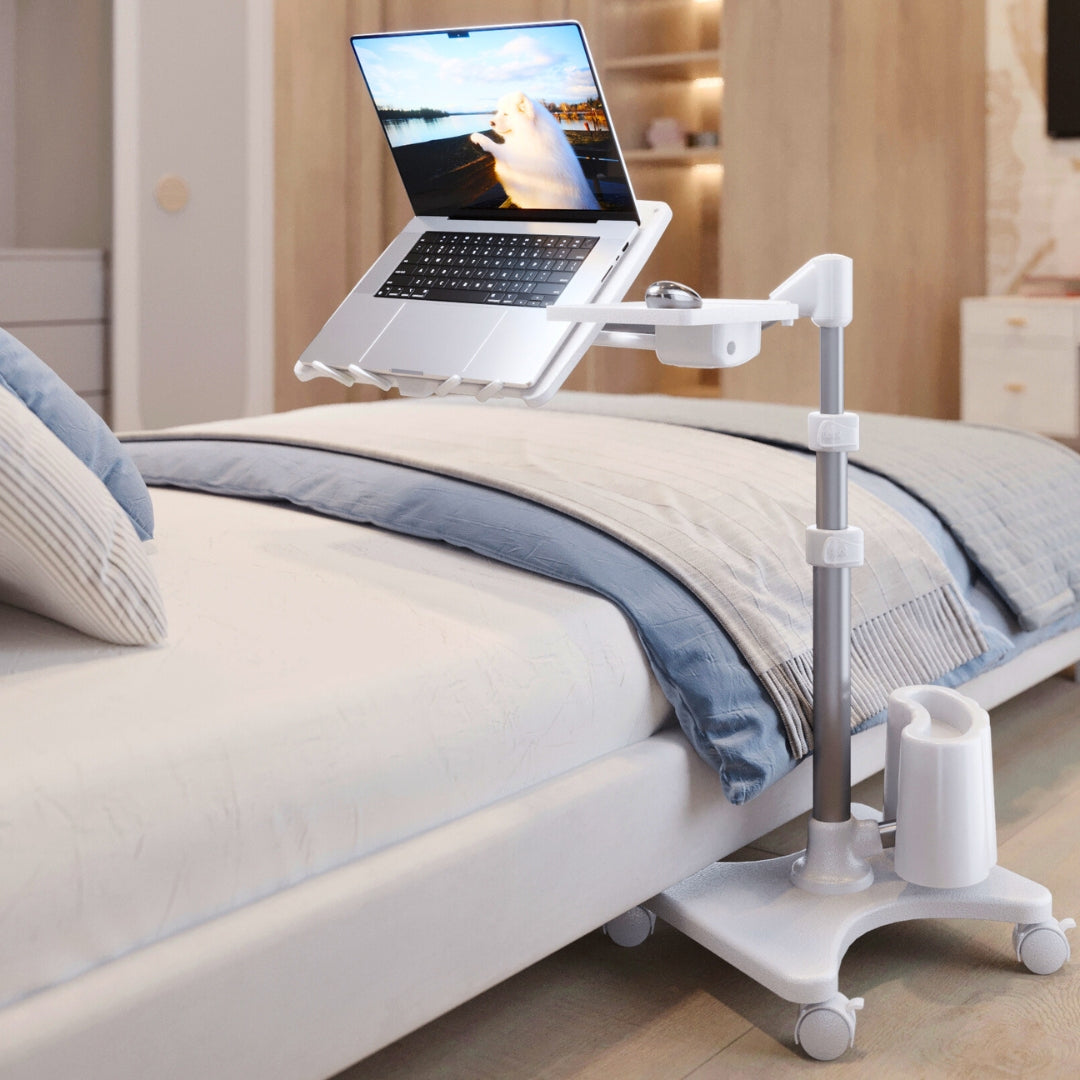 WS-10 Mobile Adjustable Laptop Stand with Wheels – Height & Angle Adjustable