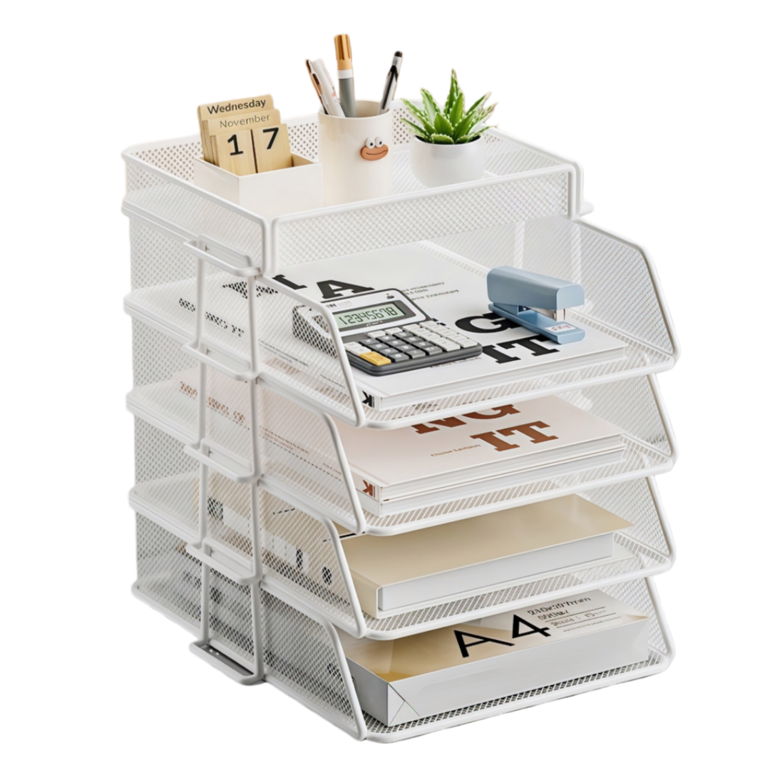 Cameron White Metal Desk File Holder