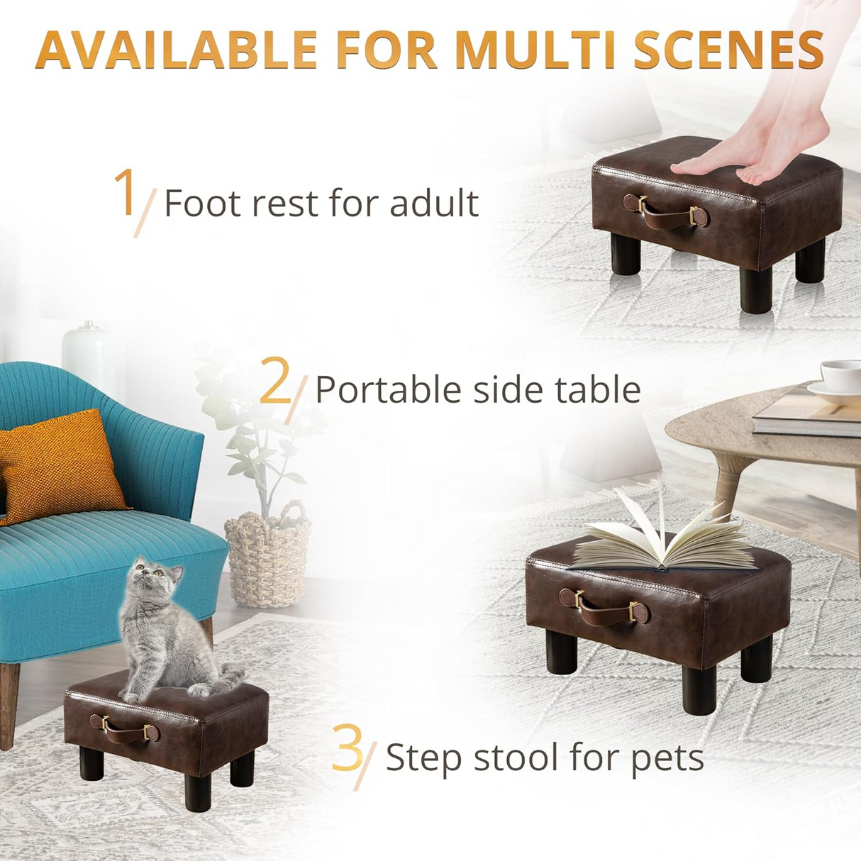 Jones Handmade Moroccan Square Ottoman Footstool