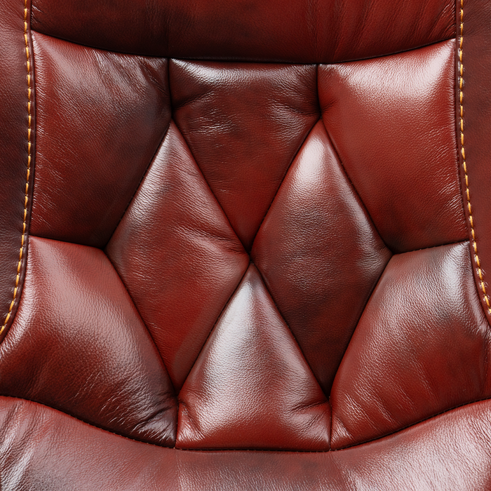 Evan dark reddish brown leather office chair