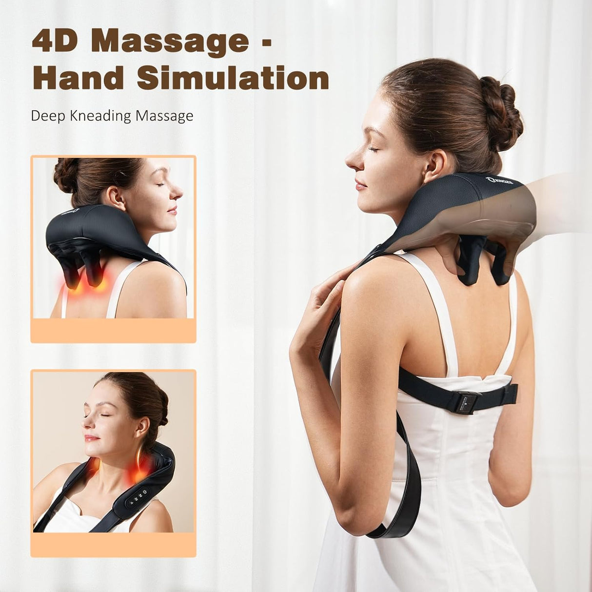 🎁 FREE MASSAGER INCLUDED-Neck and Back Massager with Heat