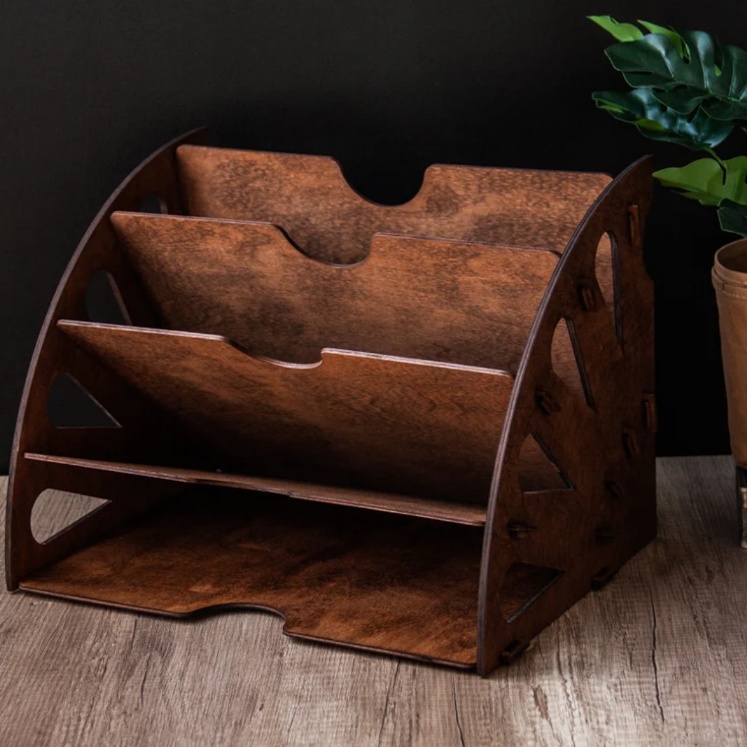 Evan Solid Wood Desktop File Organizer