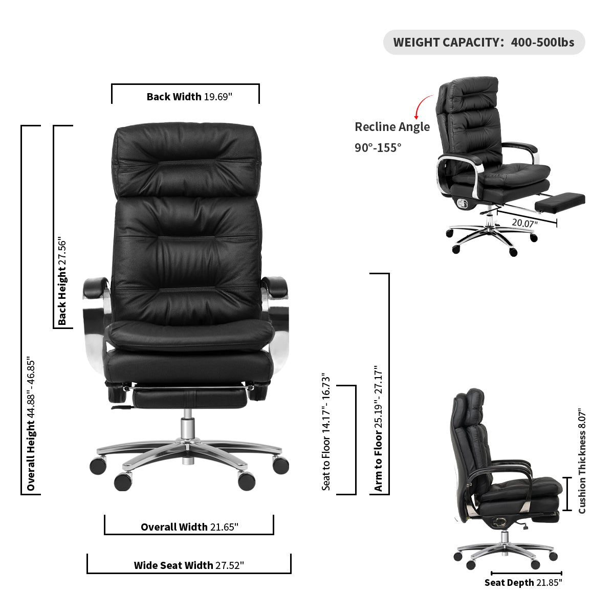 VANE Executive Chair – Ergonomic leather office chair for home office and office