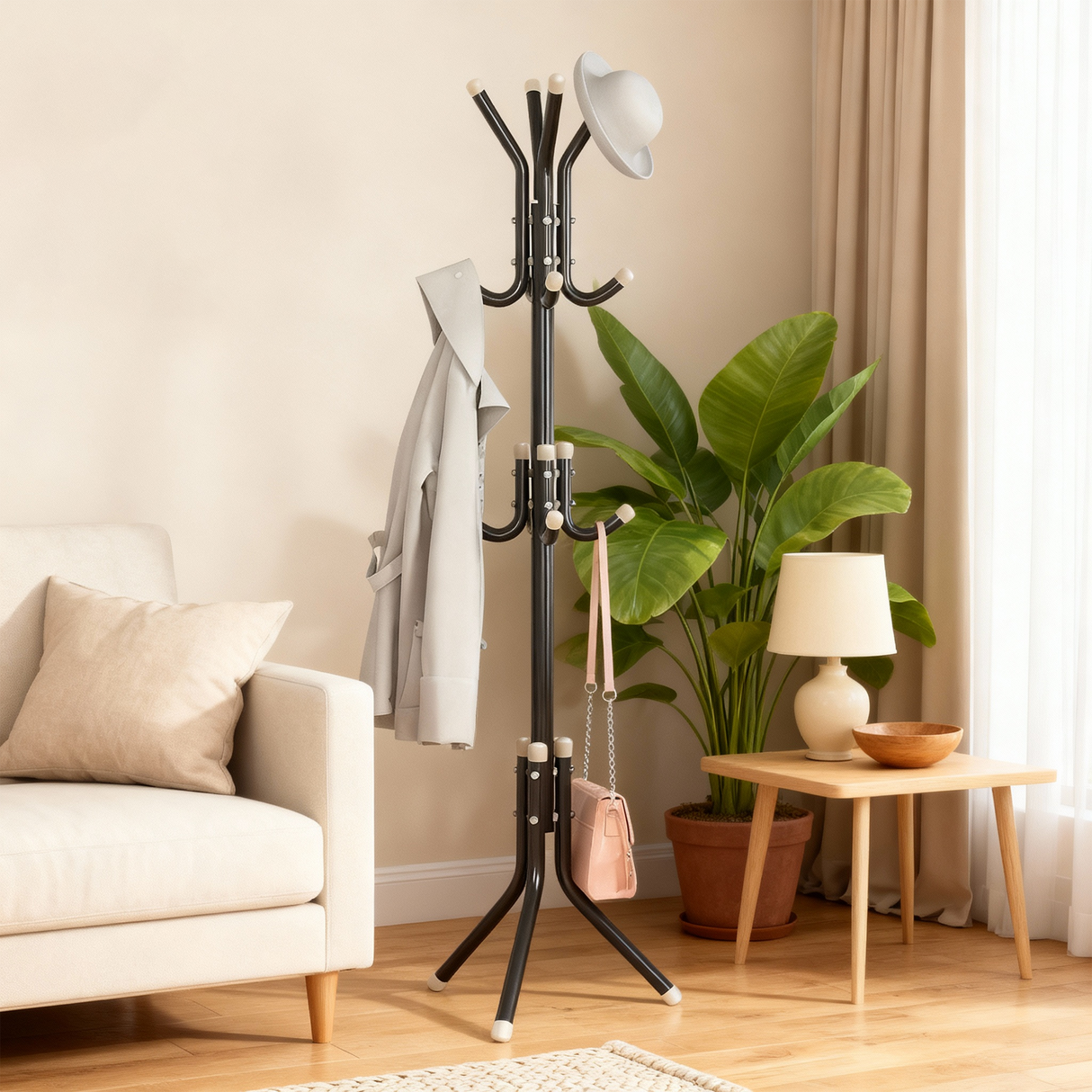 Evan Freestanding Metal Coat Rack Hall Tree