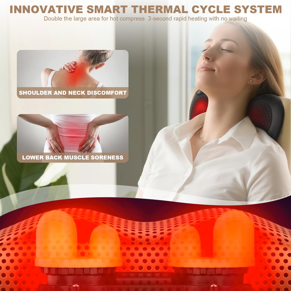 Multi-Area Heated Kneading Massager