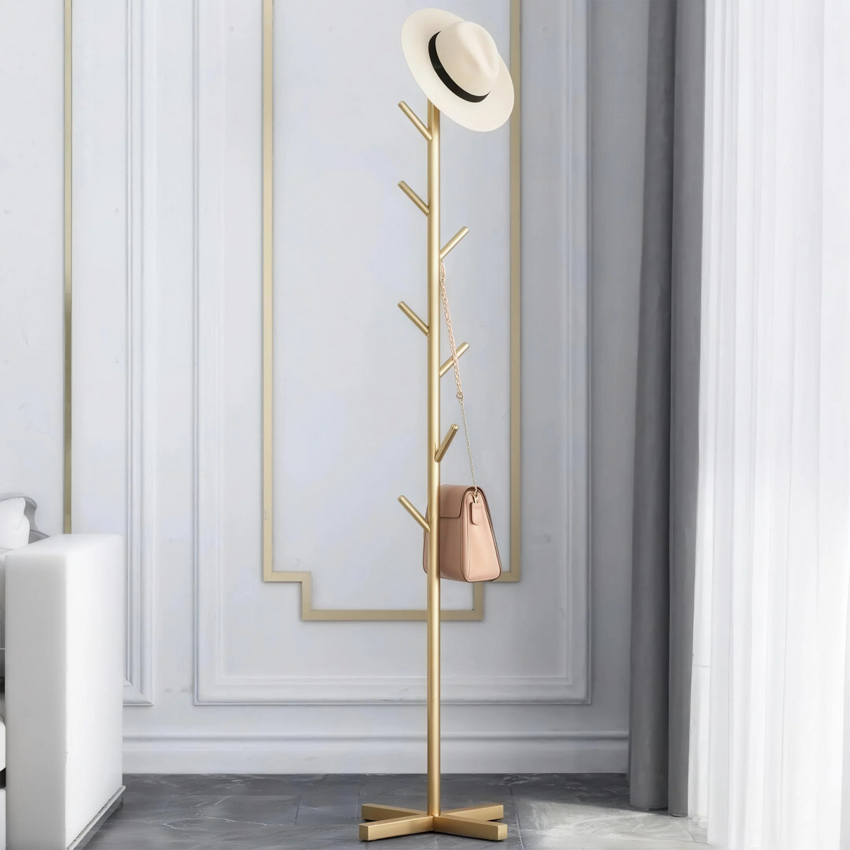 Jones Modern Metal Nordic Entryway Coat Rack