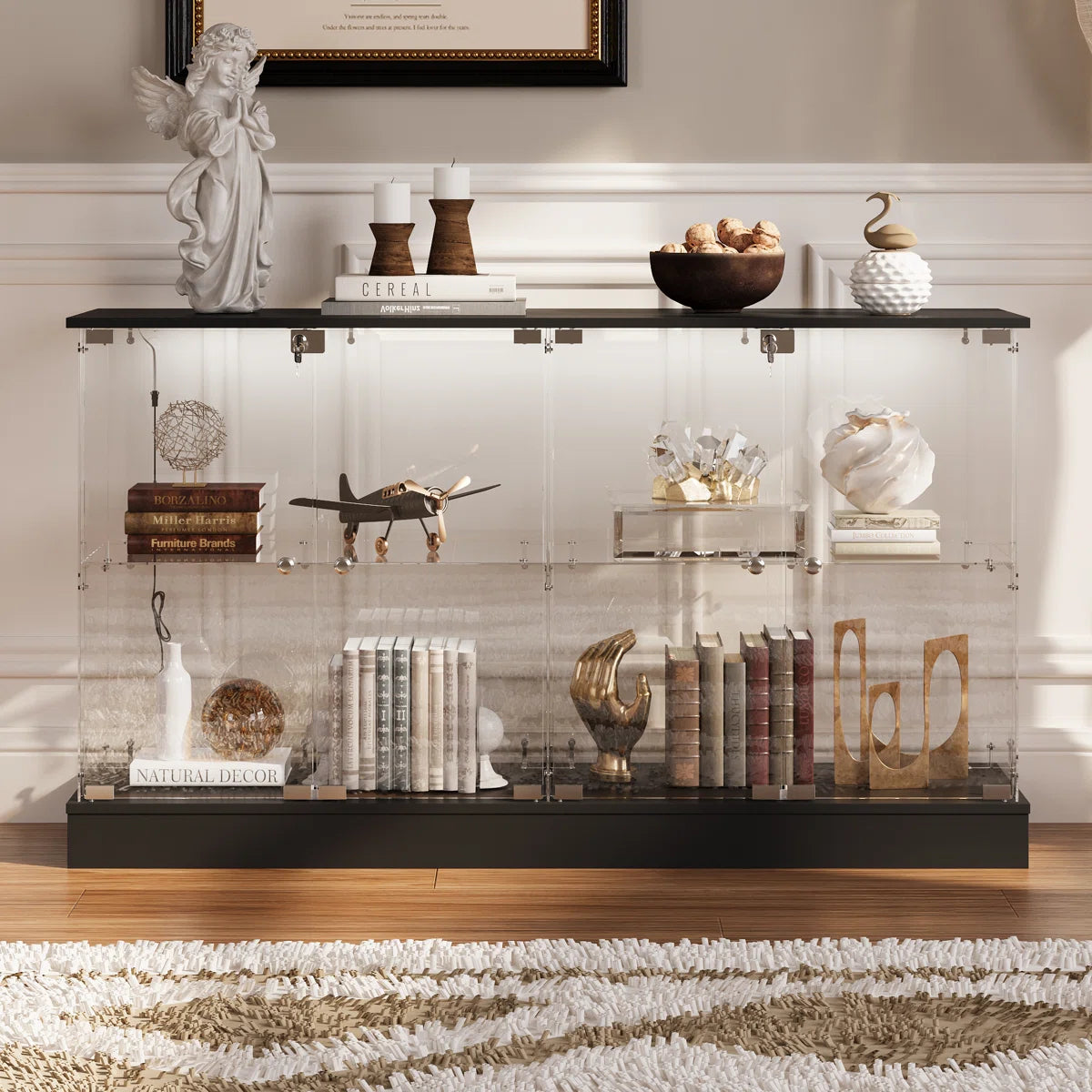 Magnus Locking Glass Curio Display Stand Display Cabinet