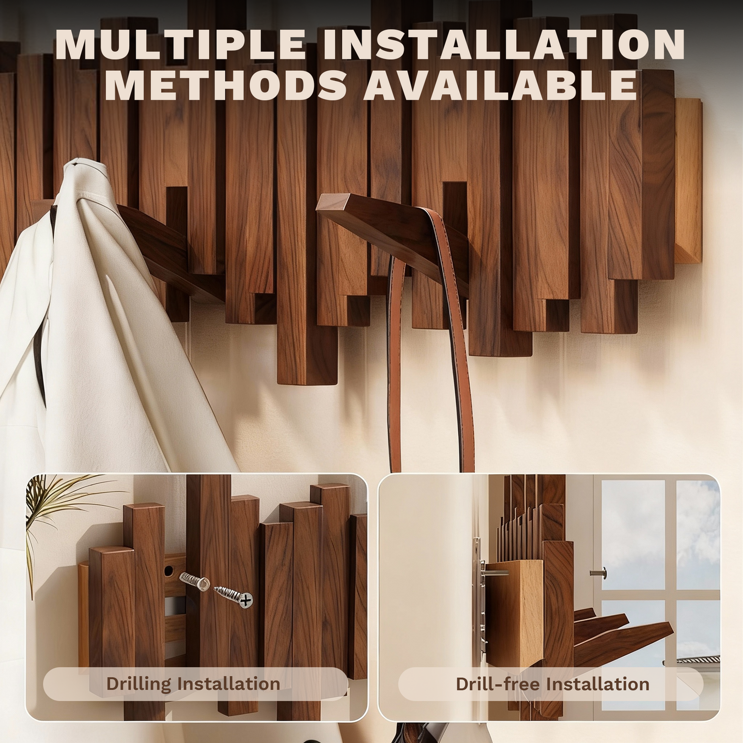 Magnus Natural Wood Coat Rack