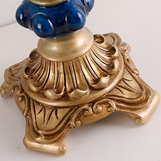 Magnus Vintage Blue Velvet Tassel Table Lamp