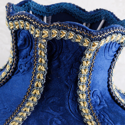 Magnus Vintage Blue Velvet Tassel Table Lamp