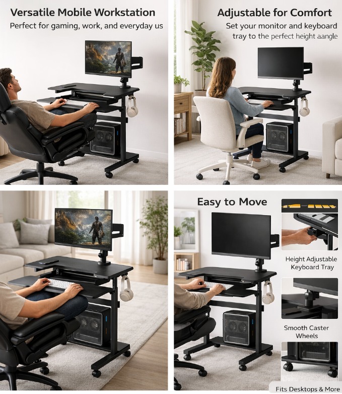 WS-790 Ergonomic Mobile Standing Desk