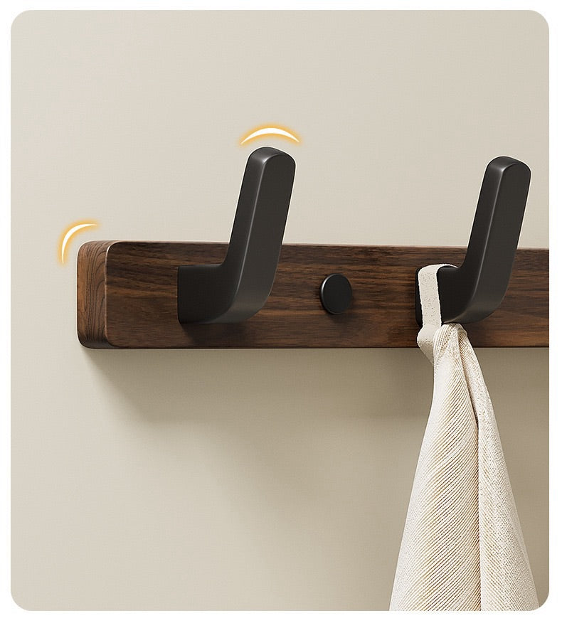 Luca Walnut & Aluminum Wall-Mounted Coat Rack