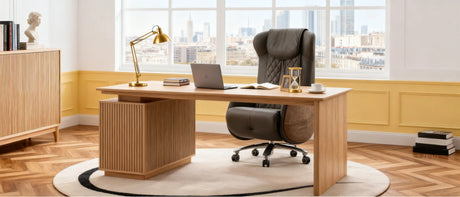 Ettore Massage Office Chair: Top-Grain Leather & Built-In Comfort | Kinnls