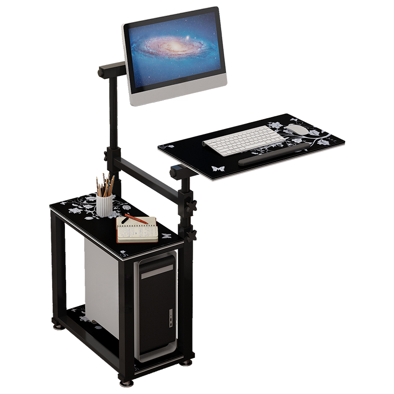WS-66 Mobile Standing Computer Workstation with Adjustable Monitor & Keyboard Tray