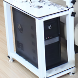 WS-66 Mobile Standing Computer Workstation with Adjustable Monitor & Keyboard Tray