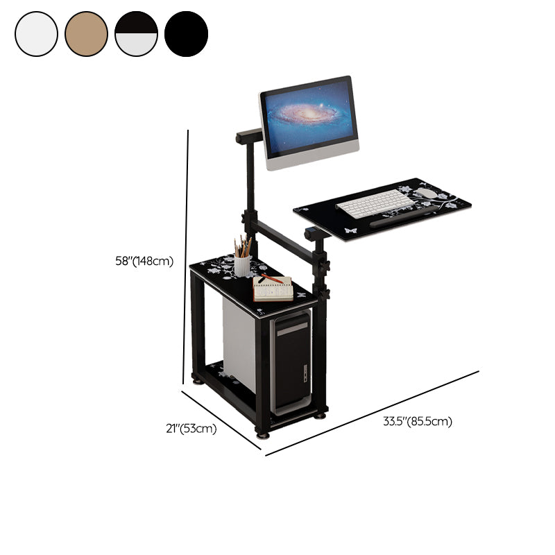 WS-66 Mobile Standing Computer Workstation with Adjustable Monitor & Keyboard Tray
