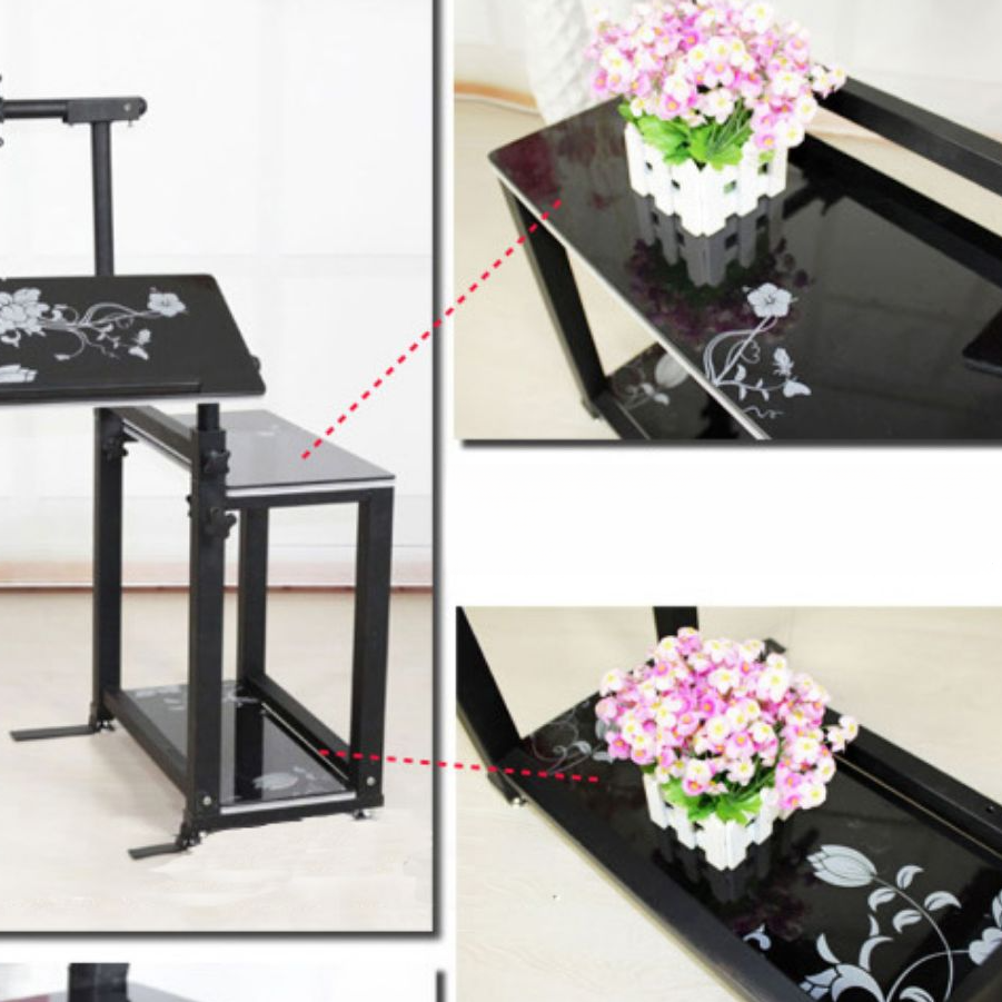 WS-66 Mobile Standing Computer Workstation with Adjustable Monitor & Keyboard Tray