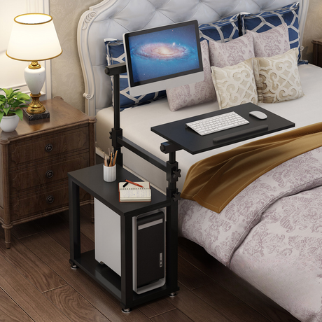 WS-66 Mobile Standing Computer Workstation with Adjustable Monitor & Keyboard Tray