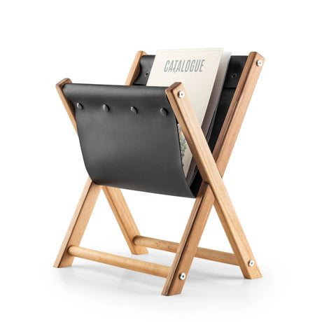Luca Handmade Wooden & Leather Magazine Rack