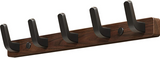 Luca Walnut & Aluminum Wall-Mounted Coat Rack