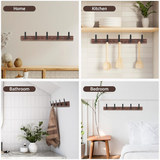 Luca Walnut & Aluminum Wall-Mounted Coat Rack