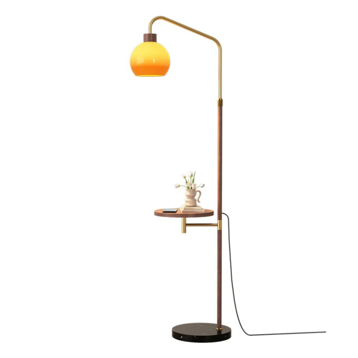 Luca Artistic Floor Lamp with Side Tabletop