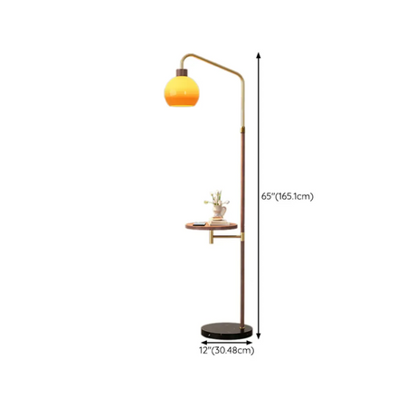 Luca Artistic Floor Lamp with Side Tabletop