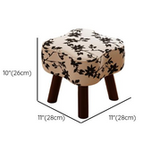 Vane Petal-Shaped Ink-Wash Floral Foot Stool