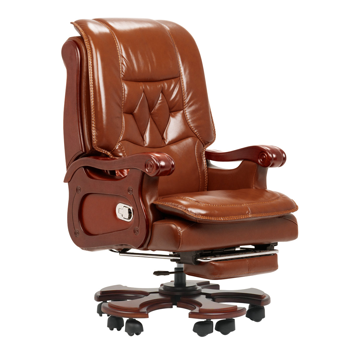 Evan Classic Luxury High Back Leather Massage Office Chair KINNLS