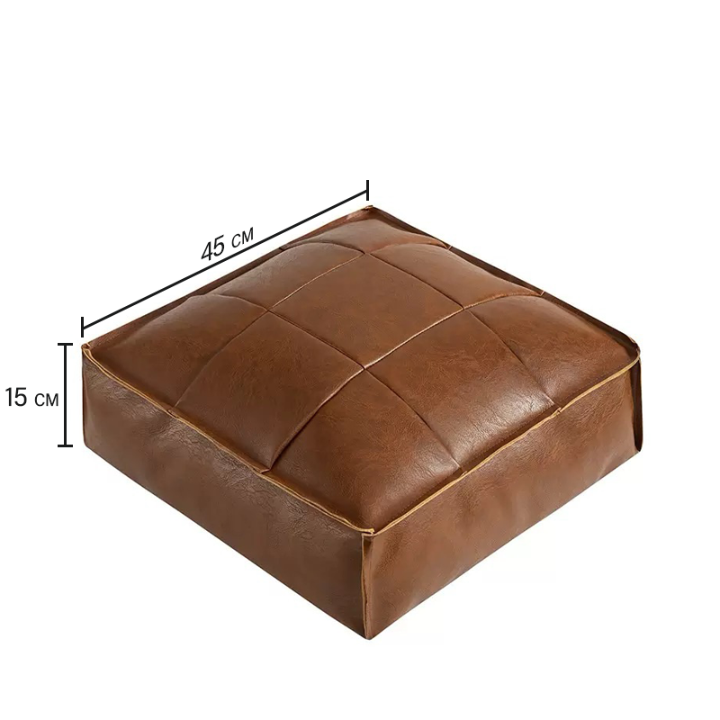 Luca Retro Leather Footstool
