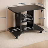WS-50 Mobile Computer Desk with Adjustable Monitor Arm & Storage Shelves