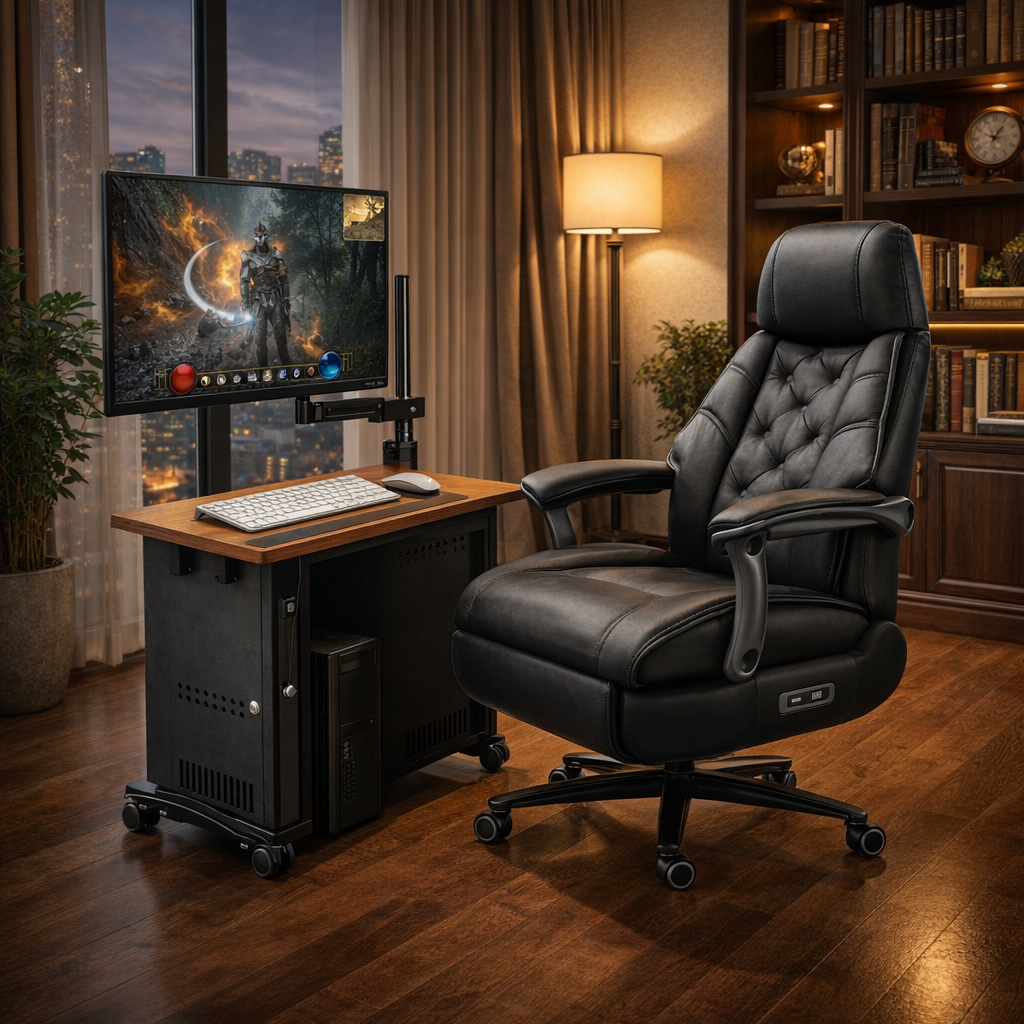 WS-40 Mobile Workstation with Monitor Arm and Keyboard Tray