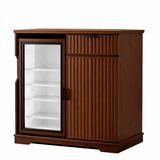GC01 All-in-One Beverage Center: Wood Mini Fridge Station with Storage Drawer & Cabinet