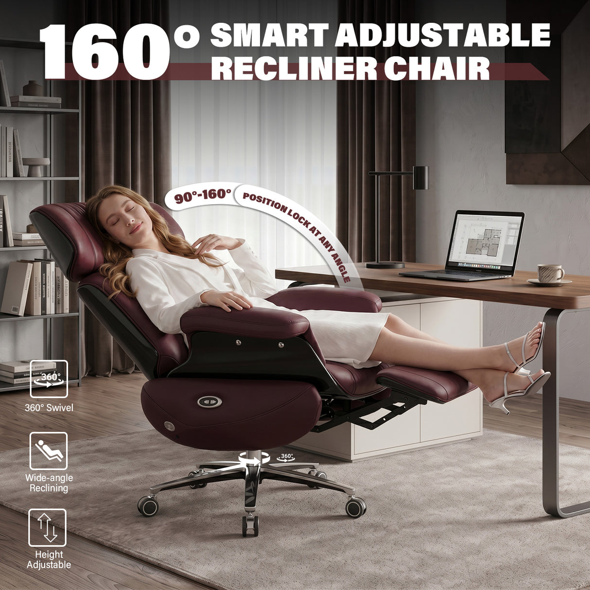 Sierra Burgundy Massage Power Recliner 2026