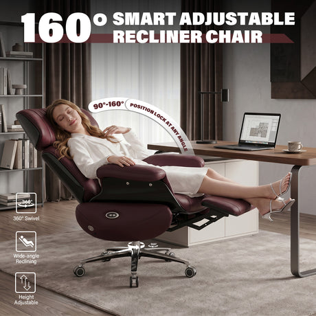 Sierra Burgundy Massage Power Recliner 2026