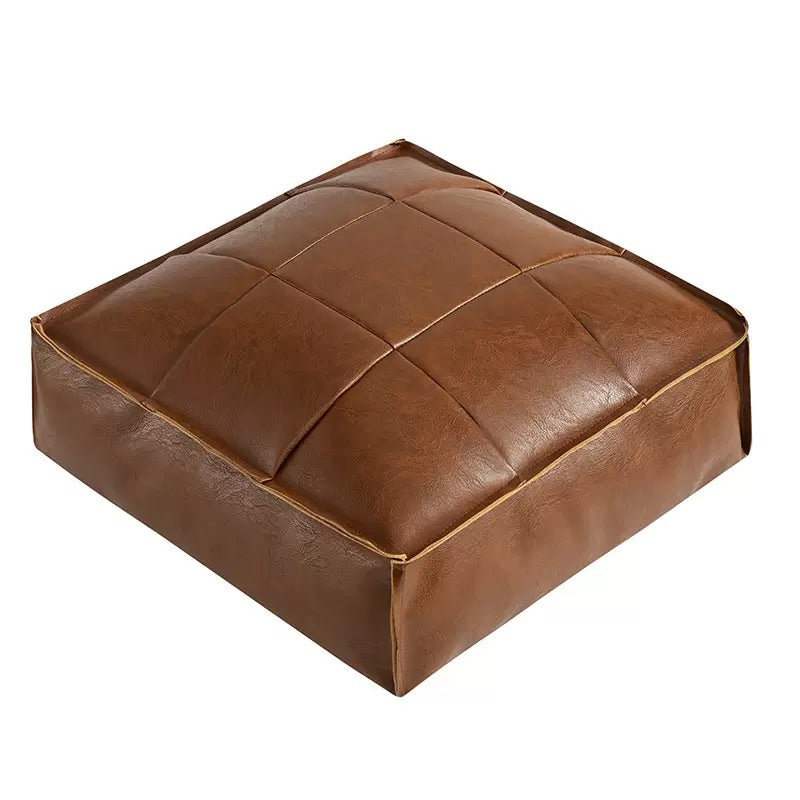 Luca Retro Leather Footstool