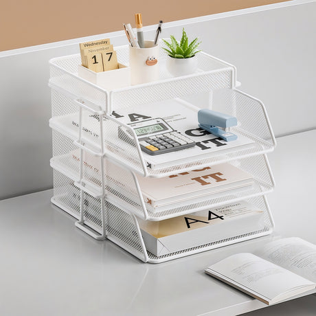 Cameron White Metal Desk File Holder