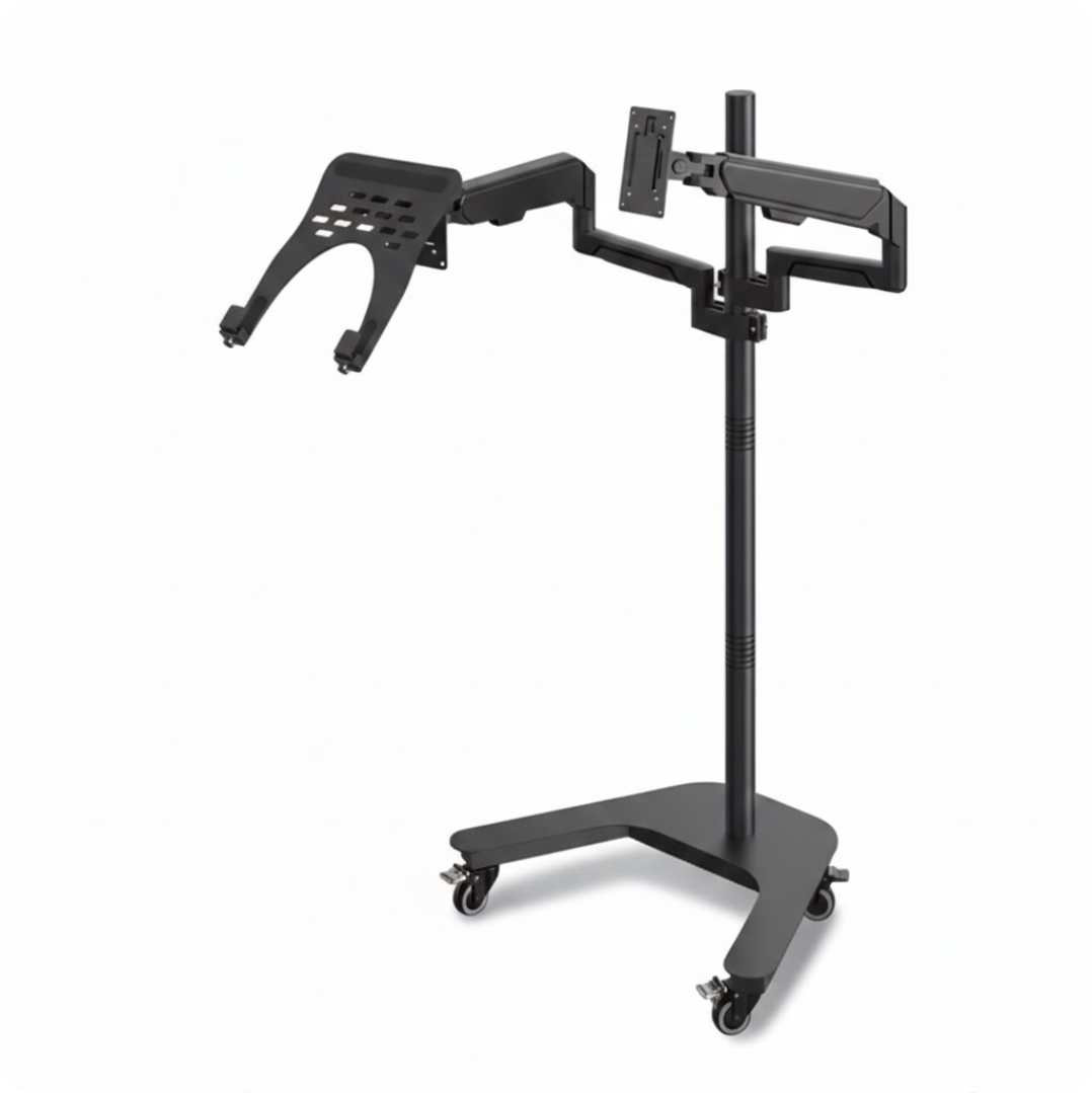 WS-40 Mobile Workstation with Monitor Arm and Keyboard Tray