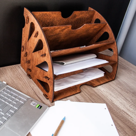 Evan Solid Wood Desktop File Organizer
