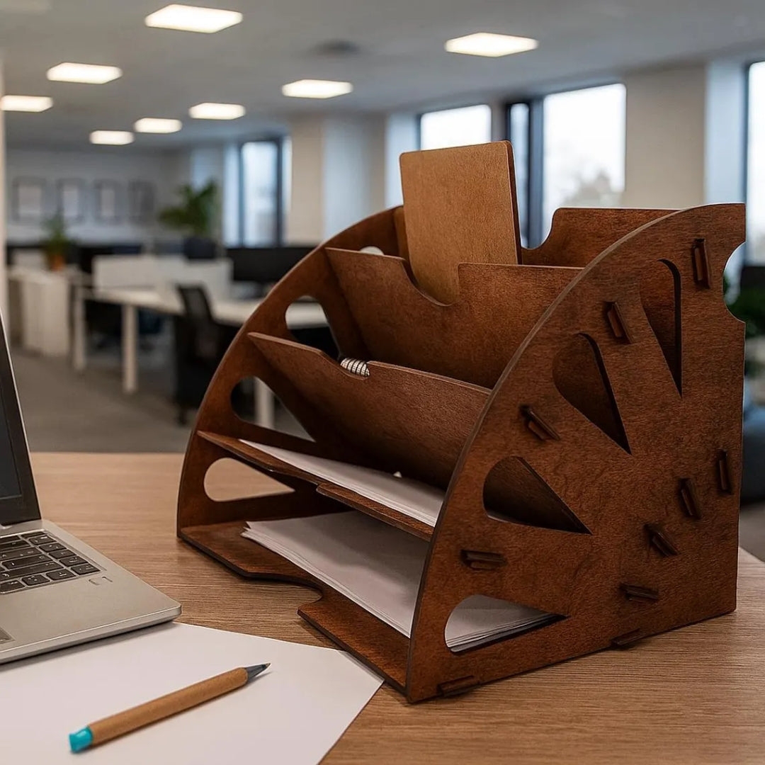Evan Solid Wood Desktop File Organizer