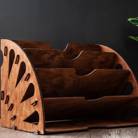 Evan Solid Wood Desktop File Organizer