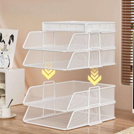 Cameron White Metal Desk File Holder