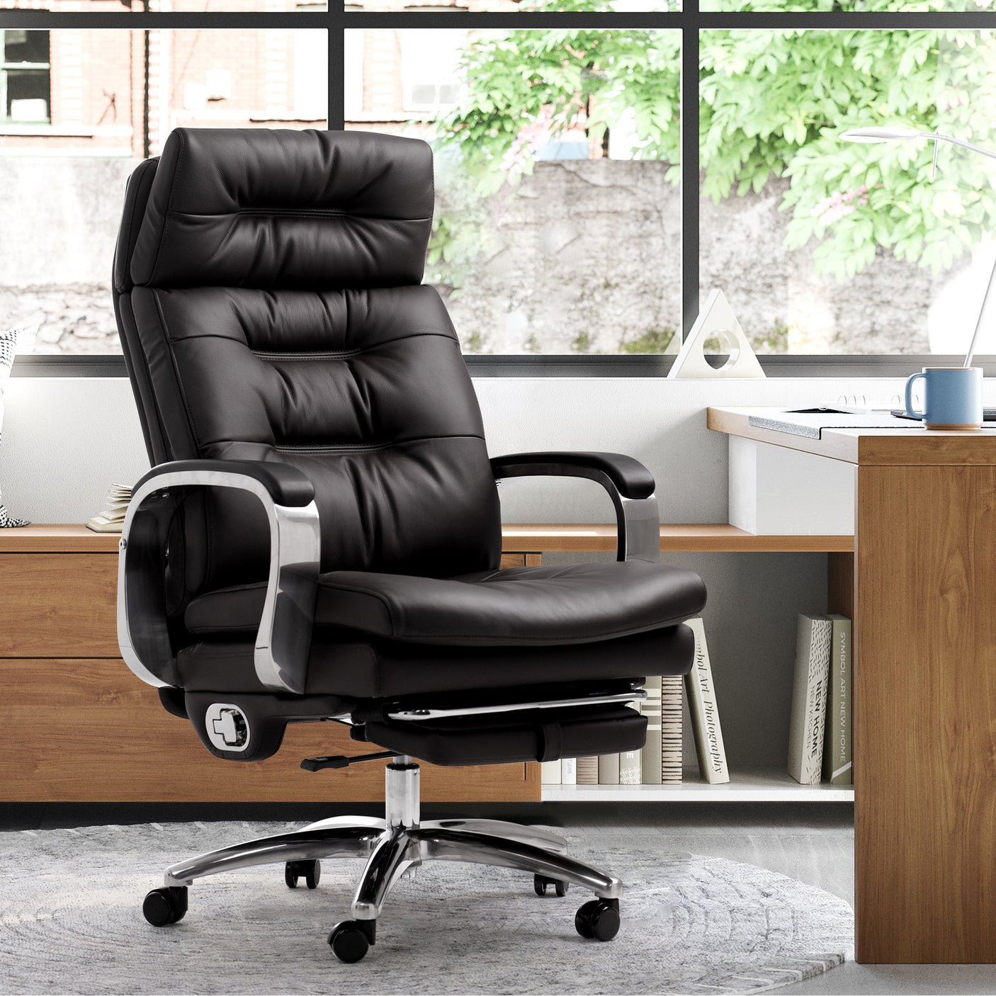 Afvige rækkevidde Afskrække Vane Thick High Back Office Leather Office Chair – KINNLS