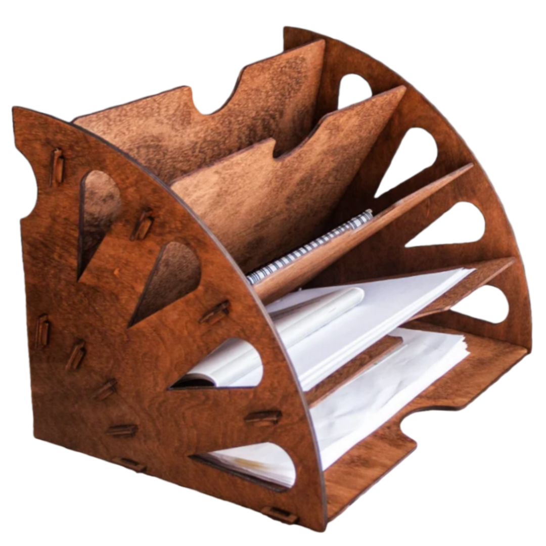 Evan Solid Wood Desktop File Organizer