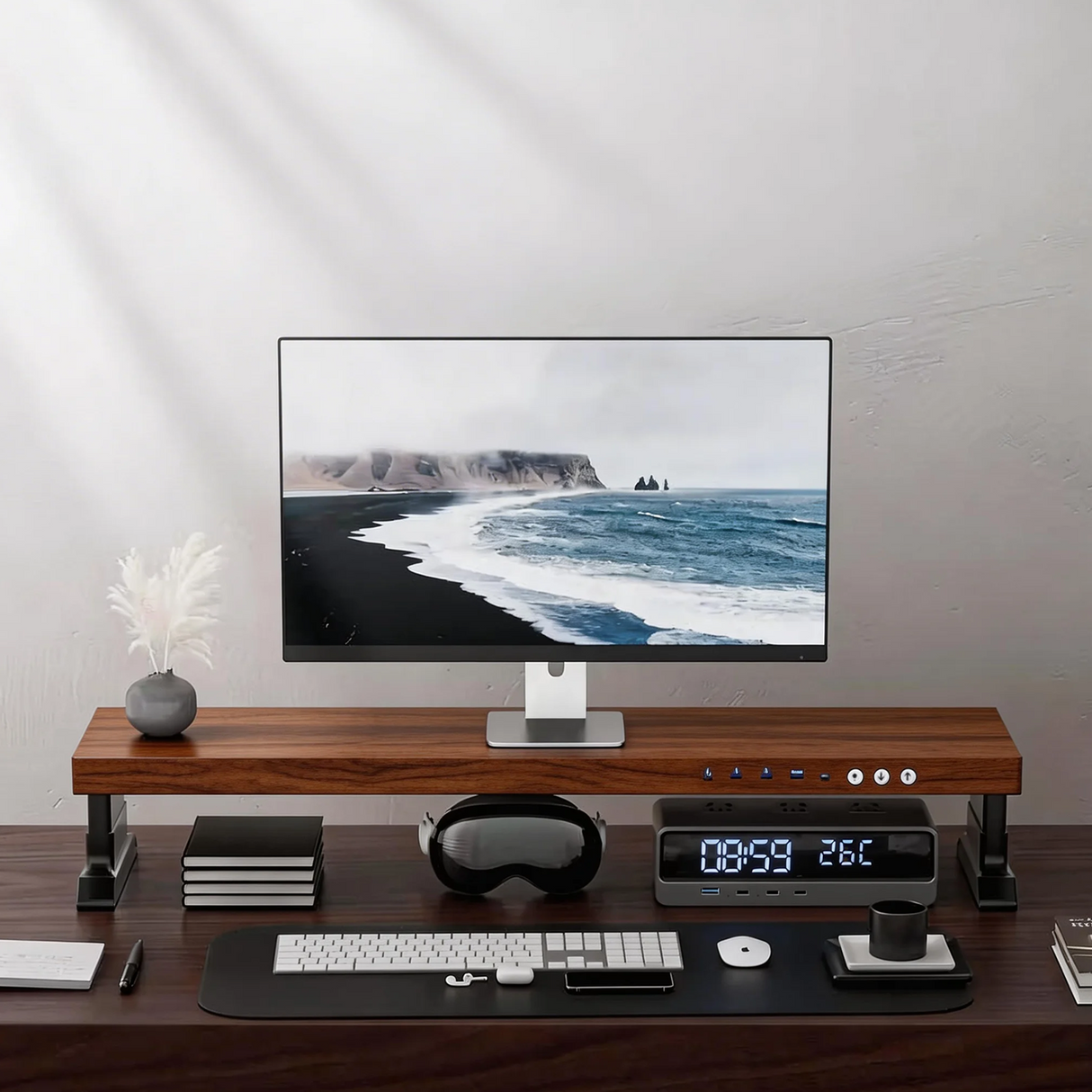 GC01 Plus Premium Walnut Wood Monitor Stand Riser