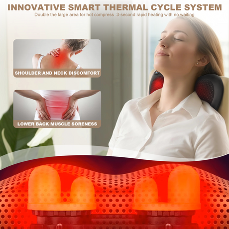 Multi-Area Heated Kneading Massage Pillow