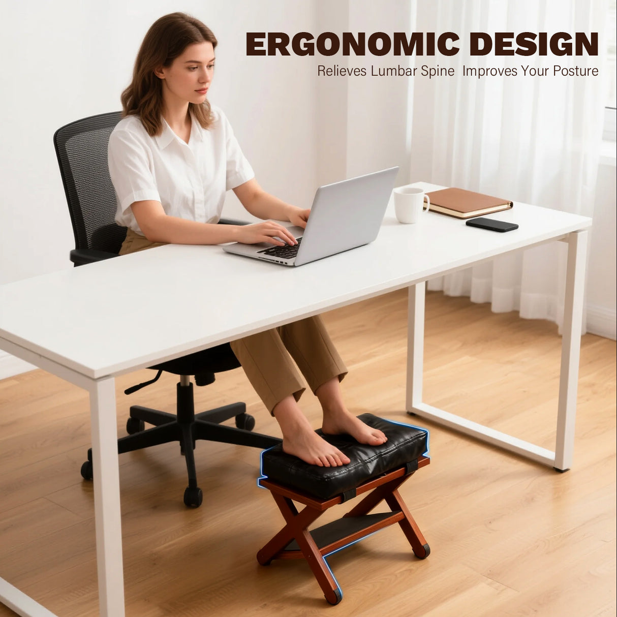 Cameron Wooden Under Desk Footrest