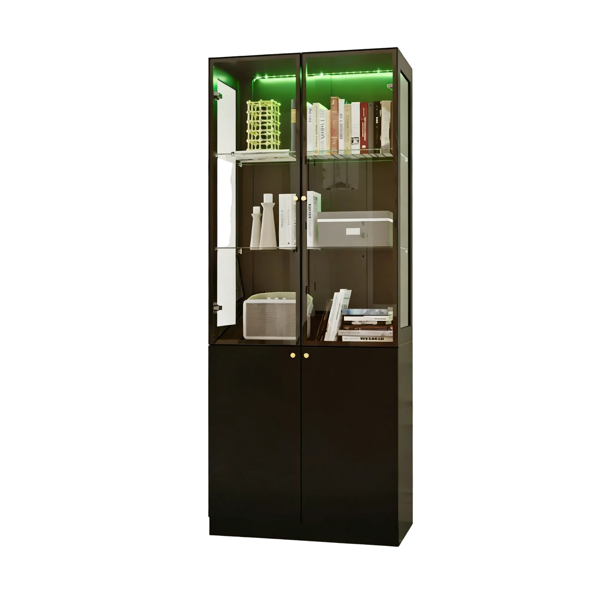 Evan LED Light Strip Glass Door Curio Display Cabinet