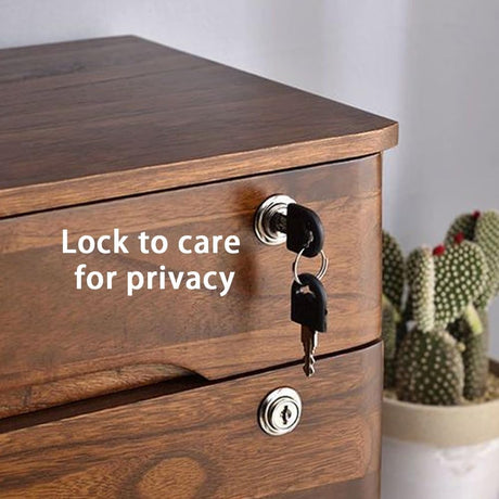 Jones Brown Vintage Lockable Wooden Desktop Filing Cabinet